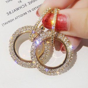 ❤️ Earrings Women Circle Stud Shiny Bohemian Hoop Drop Cute Trendy Jewelry